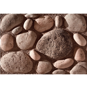 Wellest Manmade Artificial Pebble Stone for Wall,Fireplace Breast,Item No. Wte-04