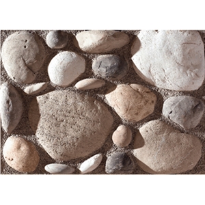 Wellest Manmade Artificial Pebble Stone for Wall, Fireplace Breast,Item No. Wte-05