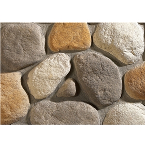 Wellest Manmade Artificial Pebble Stone for Wall, Fireplace Breast,Item No. Wte-E-01