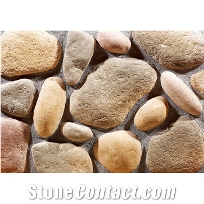 Wellest Manmade Artificial Pebble Stone for Wall,Fireplace Breast,Item No. Wte-E-02