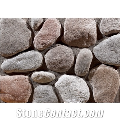 Wellest Manmade Artificial Pebble Stone for Wall,Fireplace Breast,Item No. Wte-E-16