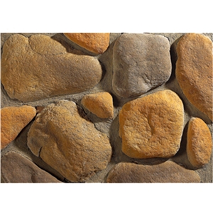 Wellest Manmade Artificial Pebble Stone for Wall, Fireplace Breast,Item No. Wte-E-56