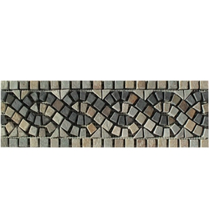 Wellest Multi Color Rusty Slate Mixed with Yellow Wood Slate Molding & Border, China Slate Skirting,Model No. Sms010