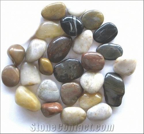 Wellest Polished Multi Color Natural Pebble Stone,River Stone,Gravels,Item No.Sps206