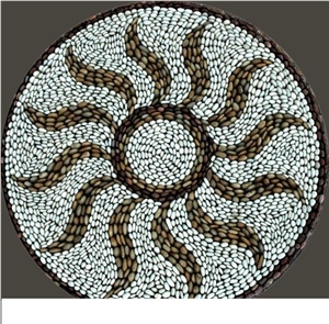 Wellest Polished White Color and Yellow Color Gravels &Pebble Stone Mosaic,River Stone Mosaic