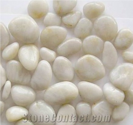 Wellest Polished White Color Natural Pebble Stone,River Stone,Gravels,Item No.Sps201