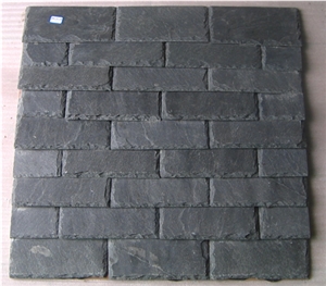 Wellest Rectangular Black Slate Roof Tile,Sides Natural Split,Without Pre-Drilled Holes,Model No. Srt006