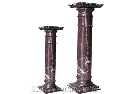 Wellest Rosso Levanto Marble Solid & Hollow Configuration Antique Roman Columns, Greek Columns,Model Rp017