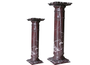Wellest Rosso Levanto Marble Solid & Hollow Configuration Antique Roman Columns, Greek Columns,Model Rp017