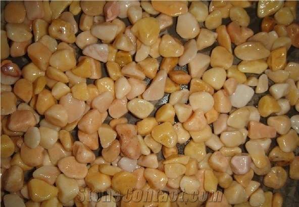 Wellest Super Small Yellow Color Natural Pebble Stone,River Stone,Gravels,Item No.Sps213