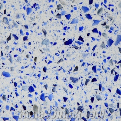 Wellest We002 Blue Diamond Quartz Tile and Slab