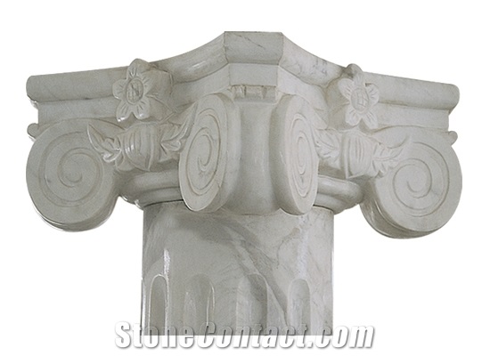 Wellest White Marble Column Top, Pc014