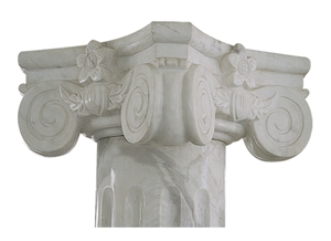 Wellest White Marble Column Top, Pc014