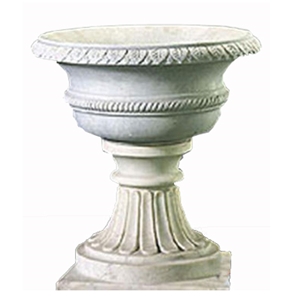 Wellest White Marble Round Garden Flower Pot,Natural Stone Outside Garden Flower Pot,Item No.Sgp008