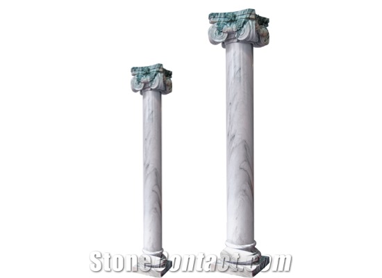 Wellest White Marble Solid & Hollow Configuration Antique Roman Columns, Greek Columns,Model Rp001