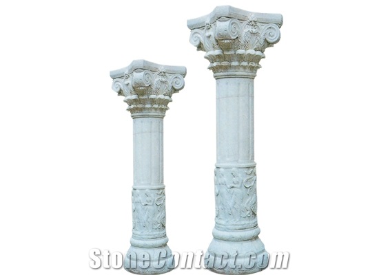 Wellest White Marble Solid & Hollow Configuration Antique Roman Columns, Greek Columns,Model Rp012