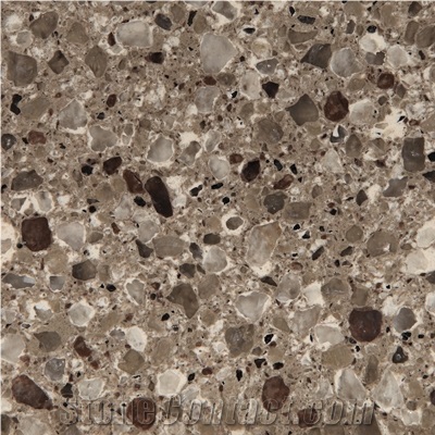 Wellest Wm016 Brown Crystal Quartz Tile and Slab