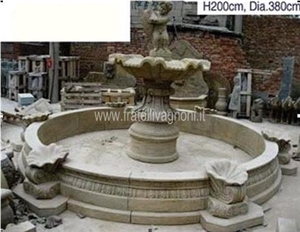Monumental Fountain, Beige Limestone Fountains