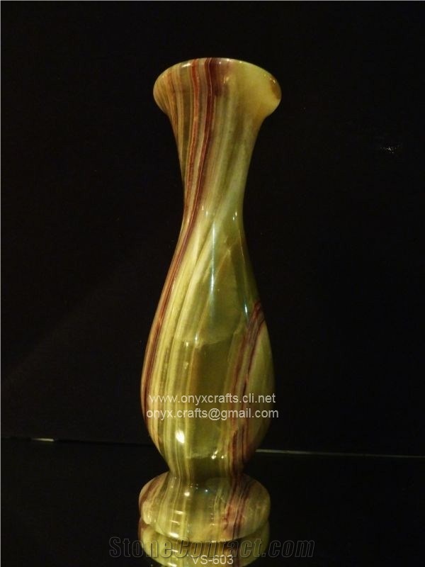 Onyx Flower Vase, Multi Green Onyx Home Decor