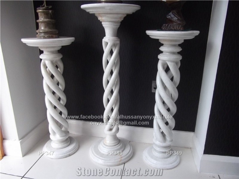 White Marble Pedestal Columns