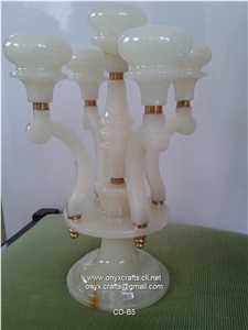 White Onyx Candle Holder 5 Branches