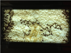 Glass Backed Thin Stone Ceiling-Stone Transparent Plate