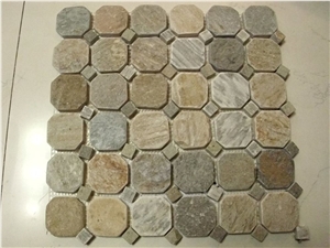 China Multicolor Slate Chipped Mosaic