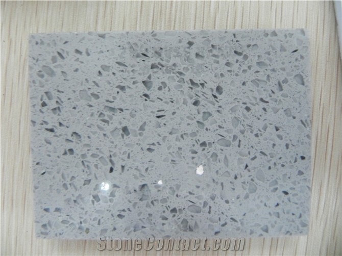 Grey Quartz Stone Floor Tile,Engineered Silver Star Grey Quartz Stone Tiles&Slabs