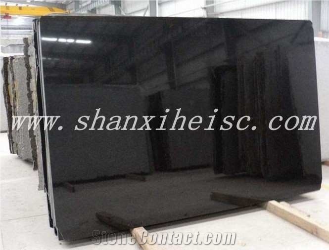 Absolute Black Granite Slabs, Shanxi Balck Granite