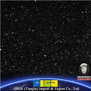 Black Galaxy Granite Slabs Giga, India Black Granite