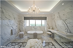 Giga Calacatta Marble Shower Surround