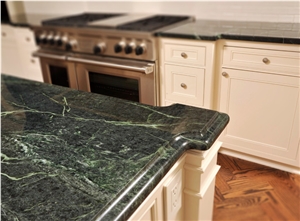 Giga White Marble Worktop, Big Flower Green Marble Kitchen Countertops