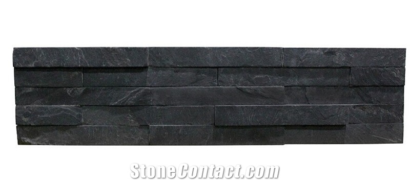 China Black Slate Ledge Stone Panel