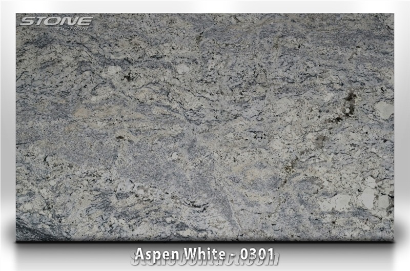 Aspen White Granite Slabs, Brazil White Granite