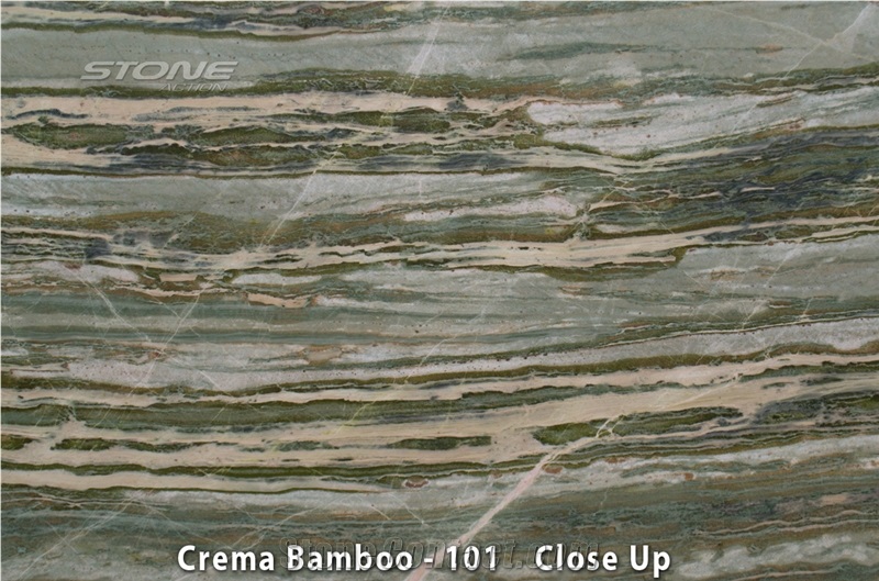 Crema Bamboo Granite Slabs, Brazil Green Granite