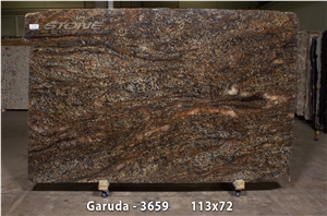 Garuda Granite Polished Slabs, Brazil Brown Granite