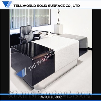 Tell World Favtory Suppy Solid Surface Office Desk, Artificial Stone Furniture