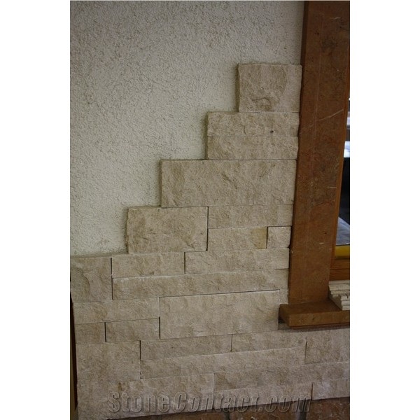 Split Beige Mediterranean Limestone Wall Cladding Tiles
