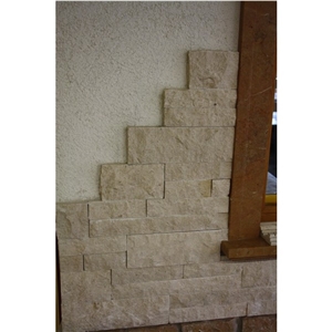 Split Beige Mediterranean Limestone Wall Cladding Tiles
