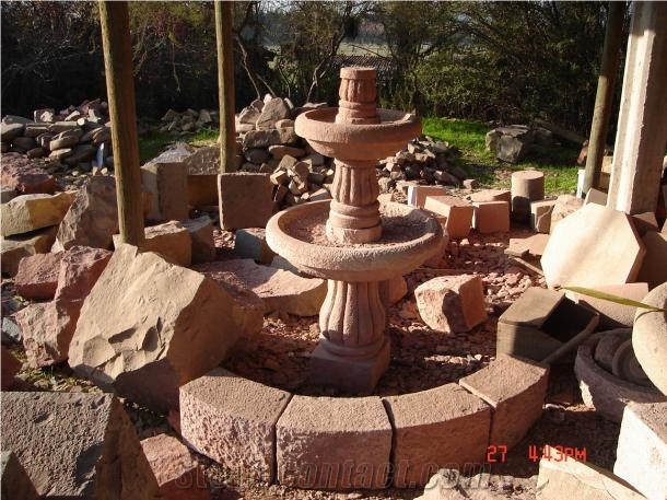 Chile Red Sandstone Fountain, Red Sandstone Fountains