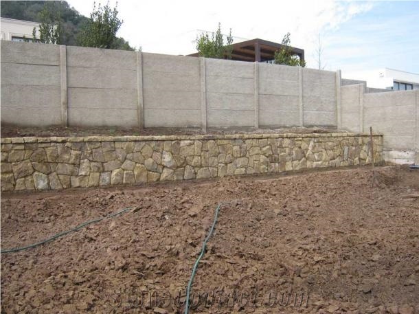 Piedra Laja Amarilla Garden Retain Wall, Piedra Laja Amarilla Sandstone Garden & Palisade
