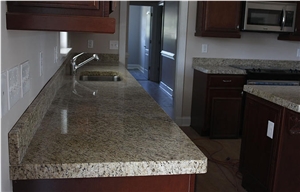 2" Giallo Ornamental Kitchen Countertop, Giallo Ornamental Granite Kitchen Countertops