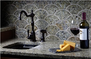 Wet Bar with Earth Stone Products Backsplash