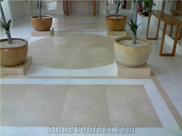 Crema Marfil Marble Installation, Flooring