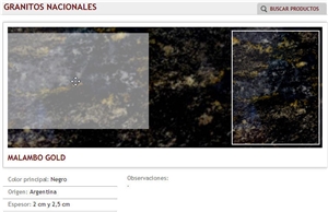 Malambo Gold Granite Slabs & Tiles, Argentina Black Granite