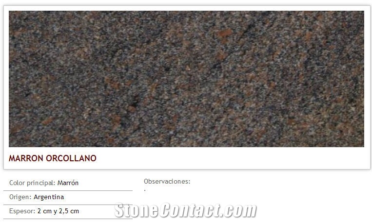 Marron Orcollano Granite Slabs & Tiles, Argentina Brown Granite