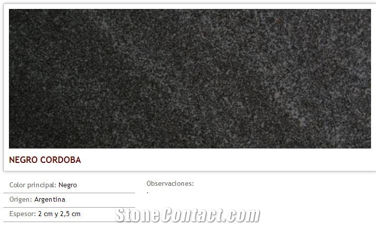 Negro Cordoba Granite Slabs & Tiles, Argentina Black Granite