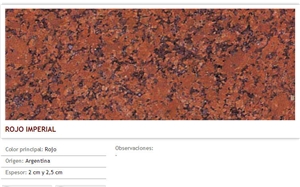 Rojo Imperial Granite Slabs & Tiles, Argentina Red Granite