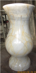 Golden White Marble Balustrade, White Marble Balustrade & Railings