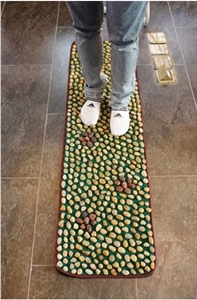 Polished Pebble Stone Mat,Massage Stone Mat, Mosaic Mat
